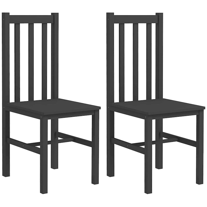 Dining Chairs, Set of 2 Farmhouse Kitchen & Dining Room Chairs with Slat Back, Pine Wood Seating for Living Room