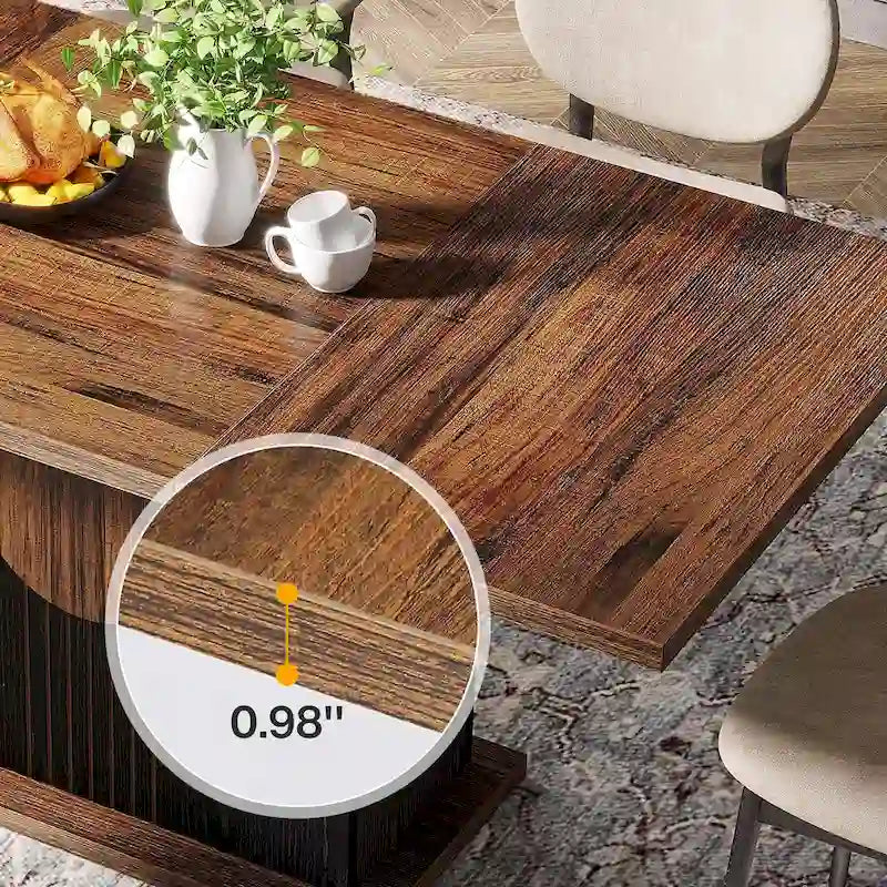 55 Dining Table with Rectangle Wood Top for Kitchen Dining Room-6