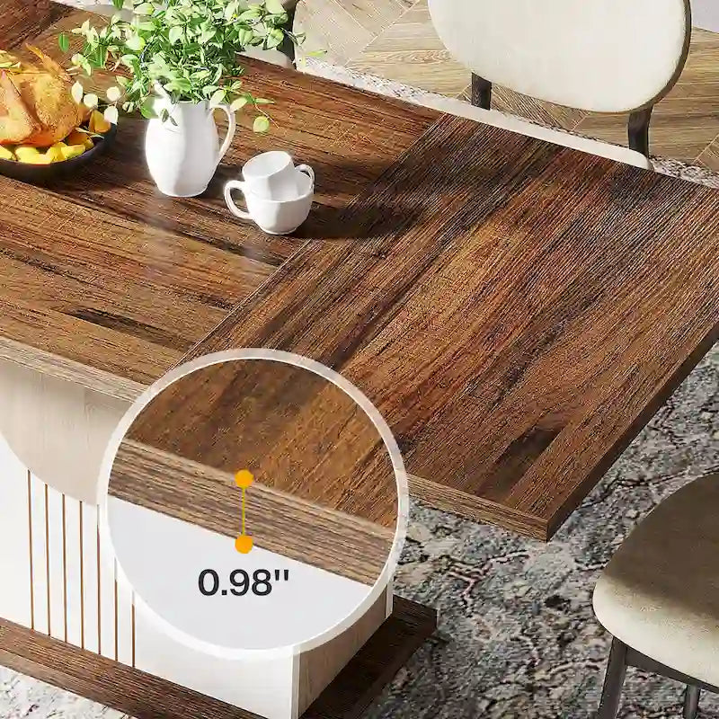 55 Dining Table with Rectangle Wood Top for Kitchen Dining Room-12