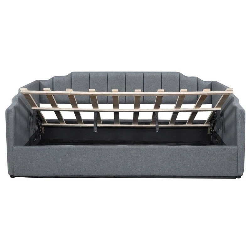 Full Size Upholstered Daybed with Underneath Storage-3