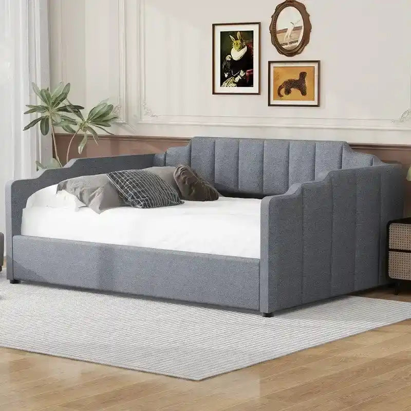 Full Size Upholstered Daybed with Underneath Storage-6