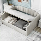 Full Size Upholstered Daybed with Underneath Storage