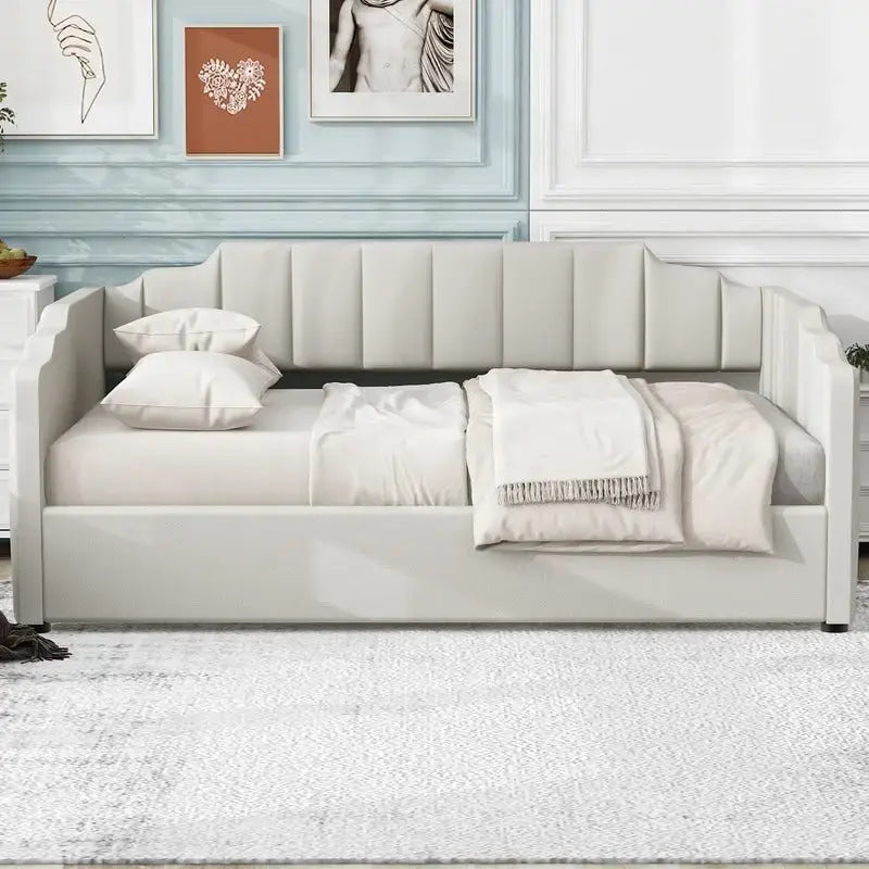 Full Size Upholstered Daybed with Underneath Storage-10