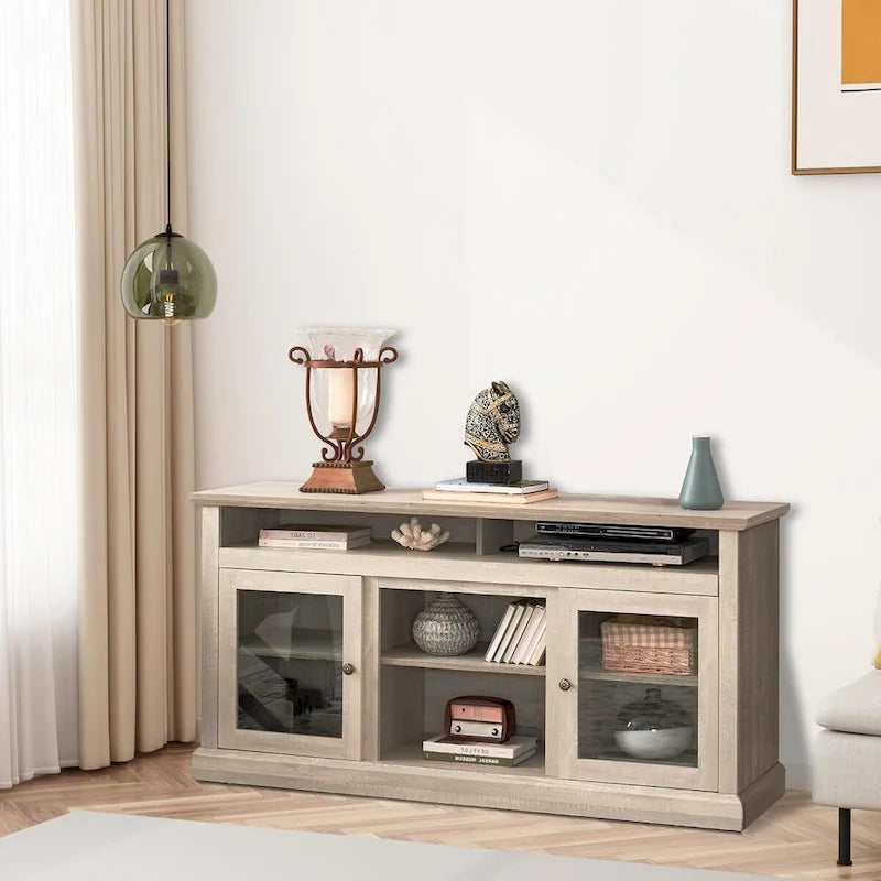 Contemporary TV Stand for up to 65" - Black with Storage