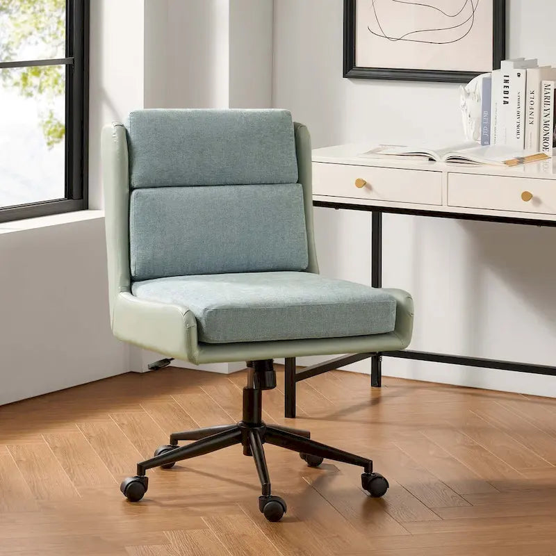 Swivel Office Chair with Removable Cushion - Ergonomic Tilting Desk Chair-6