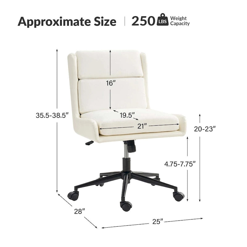 Swivel Office Chair with Removable Cushion - Ergonomic Tilting Desk Chair-24