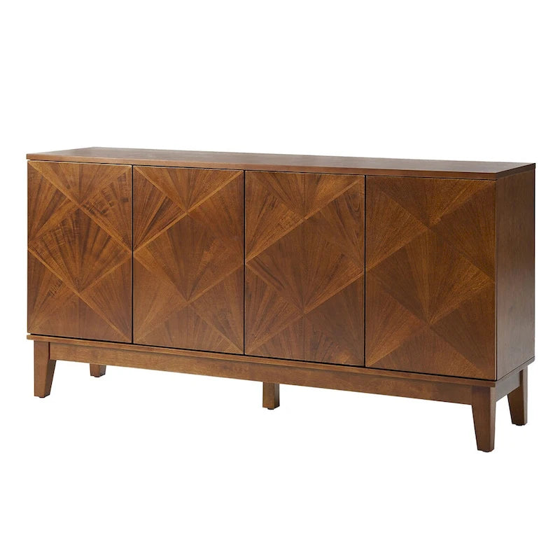 Geometric Patterned Sideboard 60" Wide with Adjustable Shelves-2