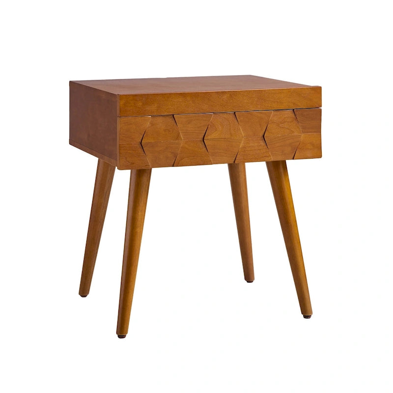 Mid-century modern style side table with charging function-2