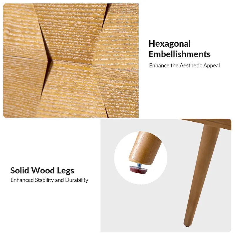 Mid-century modern style side table with charging function-9