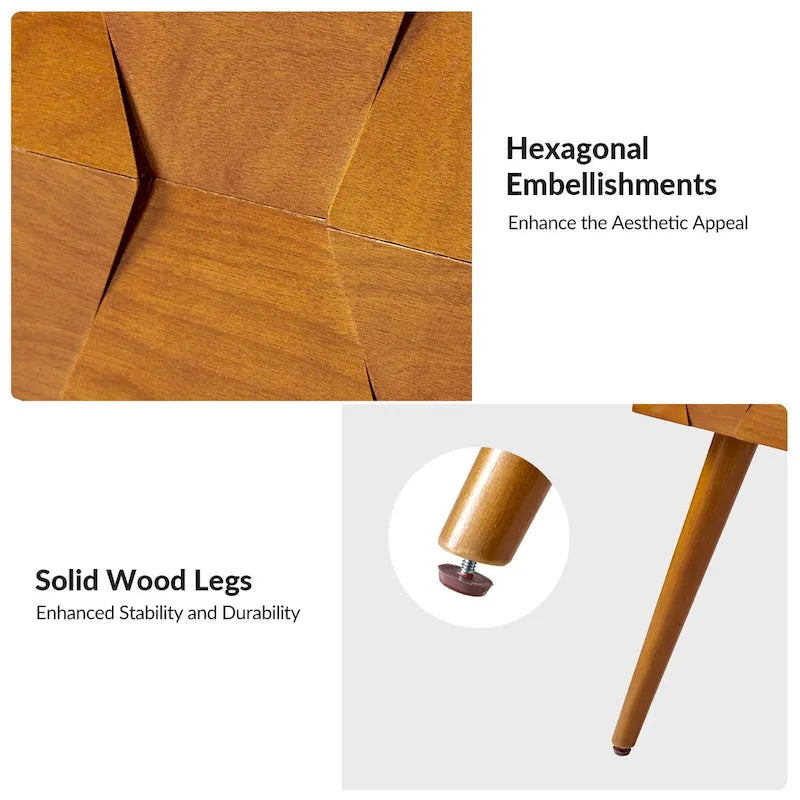 Mid-century modern style side table with charging function-14