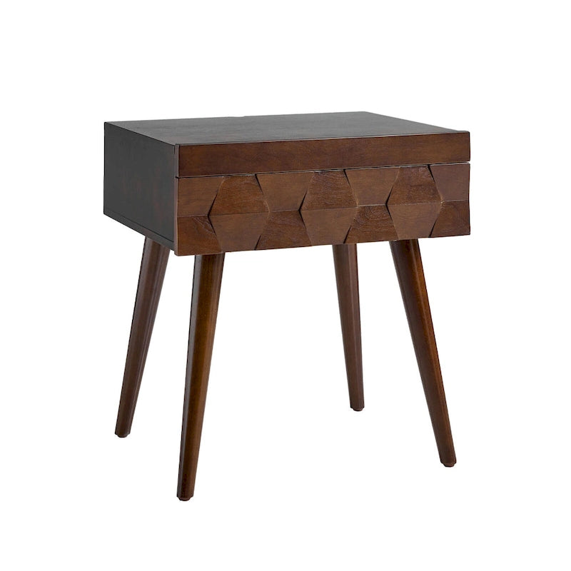 Mid-century modern style side table with charging function-26