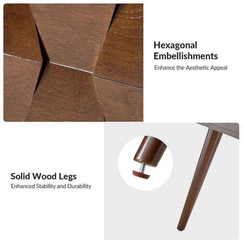 Mid-century modern style side table with charging function-30