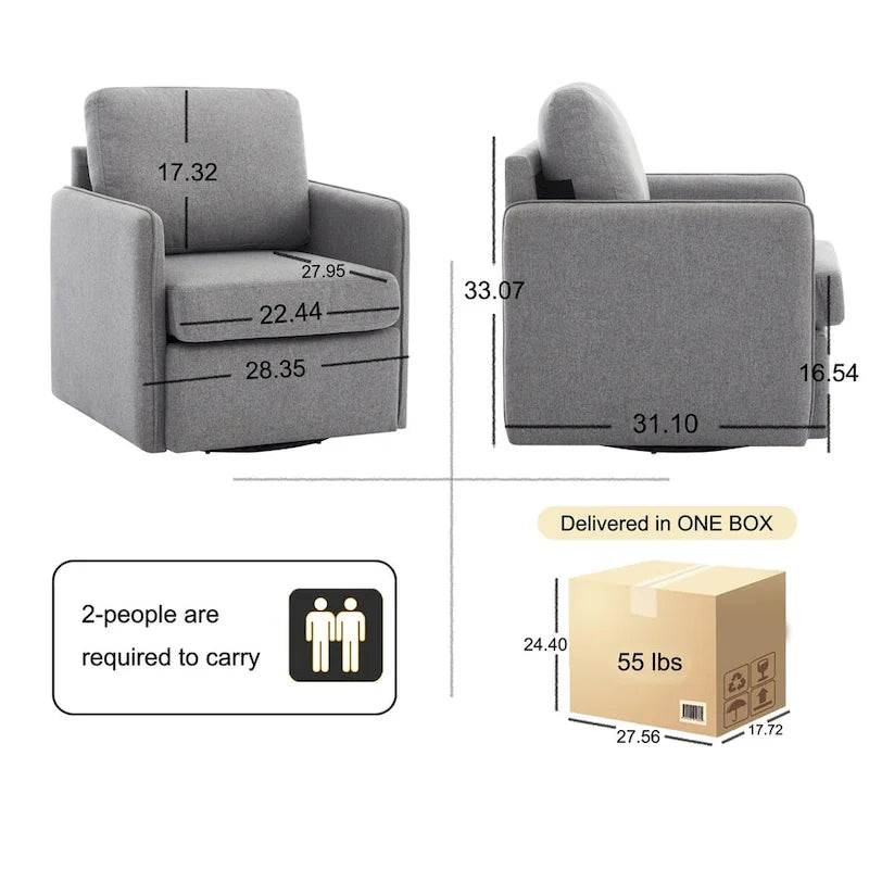 Linen Swivel Accent Chair-9