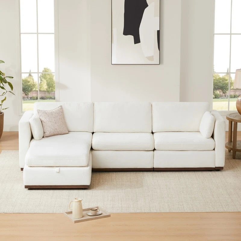 Gray Modular Sectional Sofa - 3-7 Seater with Storage Ottoman-10