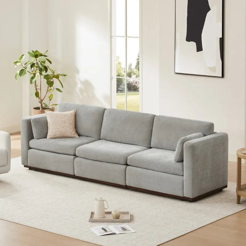 Gray Modular Sectional Sofa - 3-7 Seater with Storage Ottoman-35